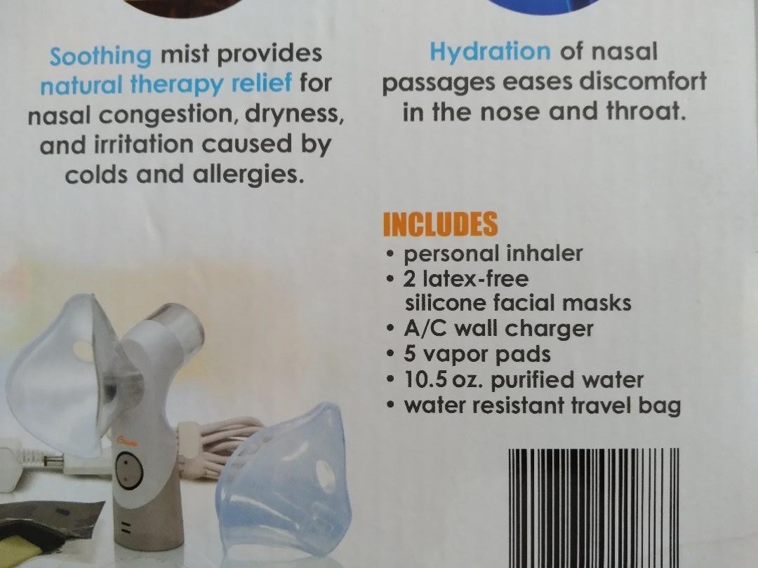 INHALADOR alivia alergias, congestión nasal, sinusitis. USADO.