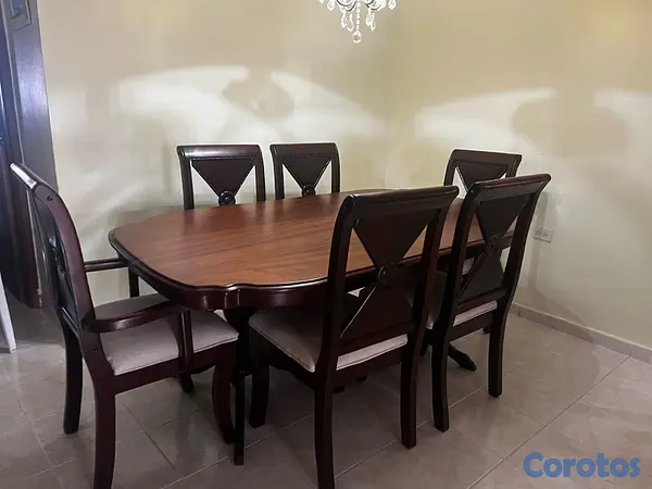muebles y colchones - comedor caoba 6 sillas 2