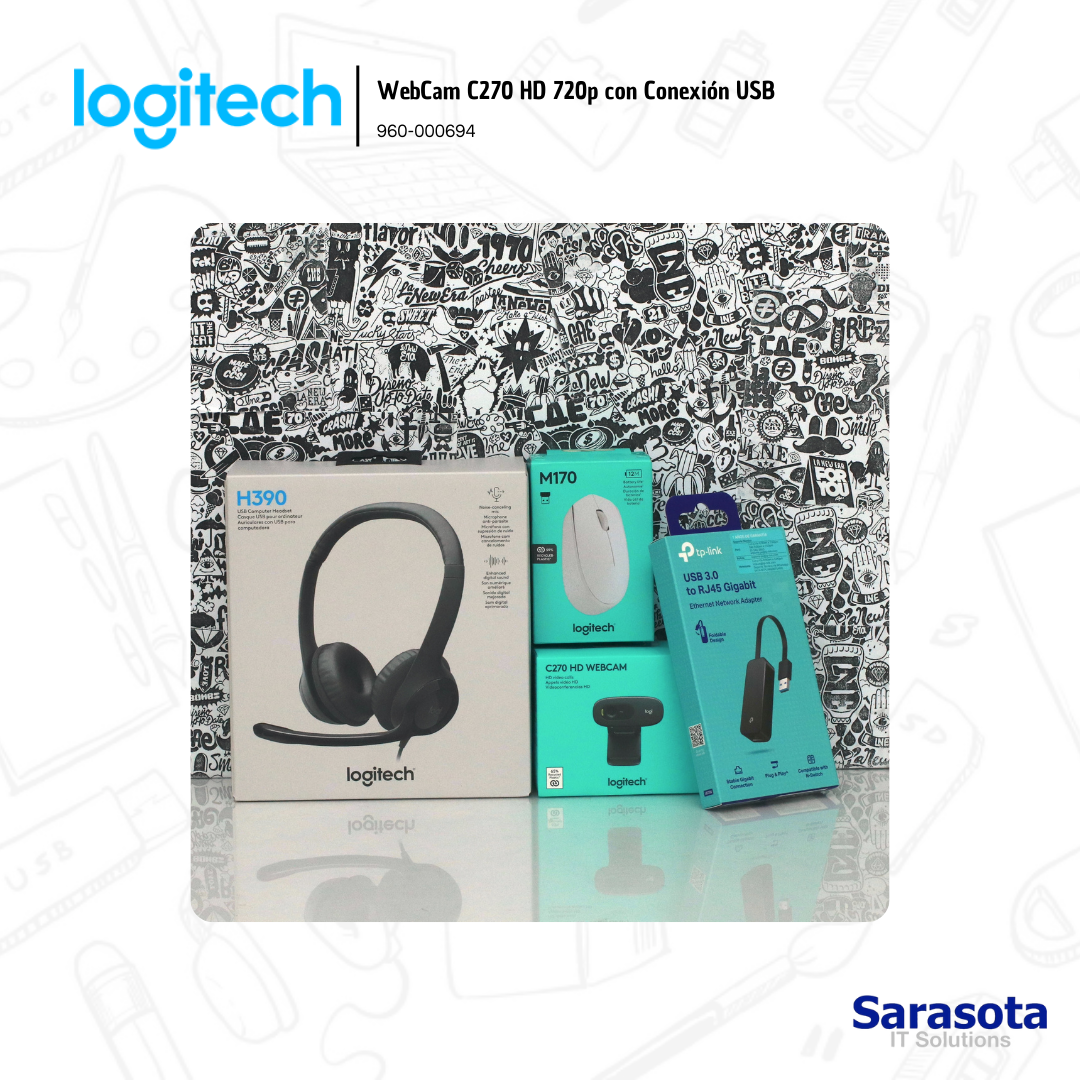 camaras y audio - Logitech WebCam C270 HD de 720p USB 2