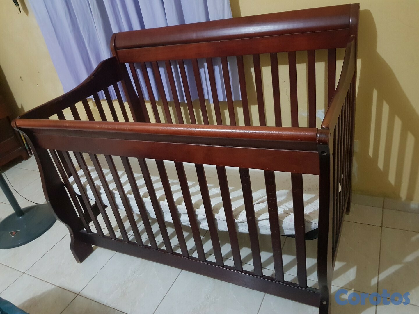 muebles - Cama Cuna convertible 4 en 1 caoba NEGOCIABLE 2