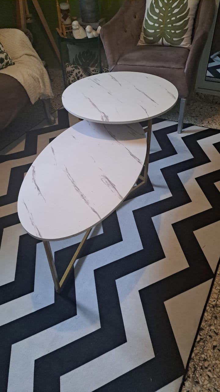 decoración y accesorios - Mesa de 2 niveles base en metal 1