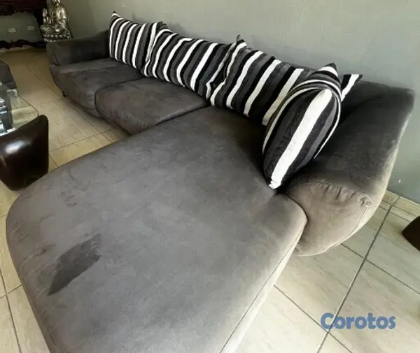 muebles y colchones - Mueble Gris en Felpa para sala 4