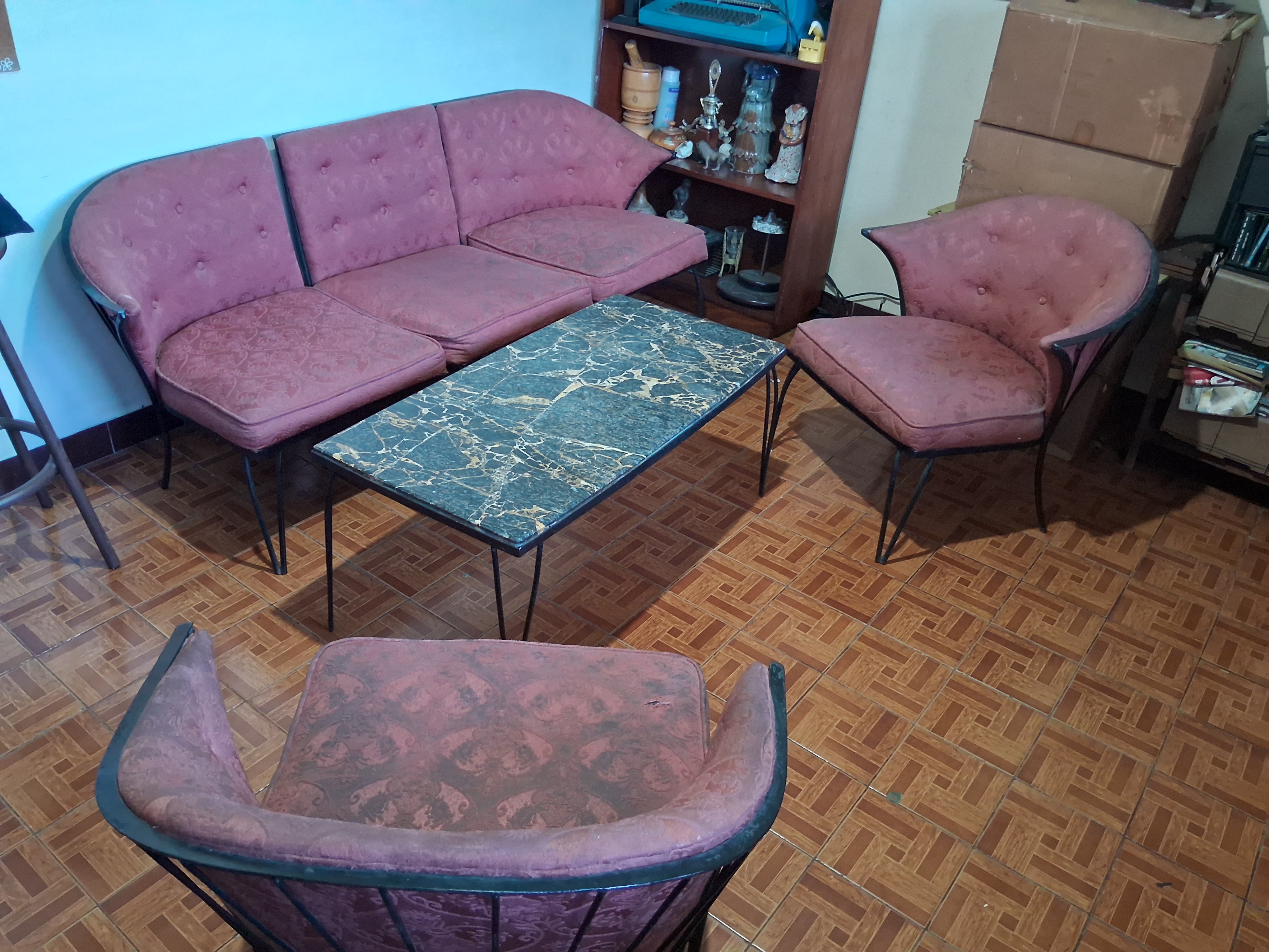 muebles y colchones - Juego de sala de hierro y tapizado. 1