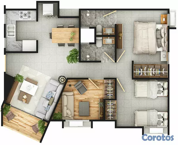 apartamentos - Apartamento Listo en Venta, Gurabo, Santiago. 6