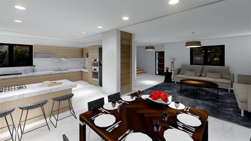 casas vacacionales y villas - Venta de Villa con piscina cerca de la playa en Juan dolio Metro country club  7
