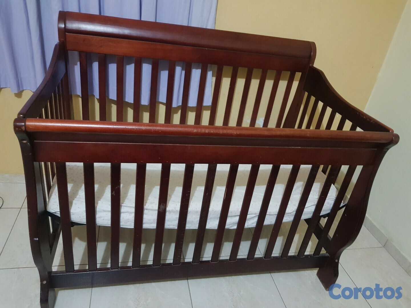 muebles - Cama Cuna convertible 4 en 1 caoba NEGOCIABLE 3