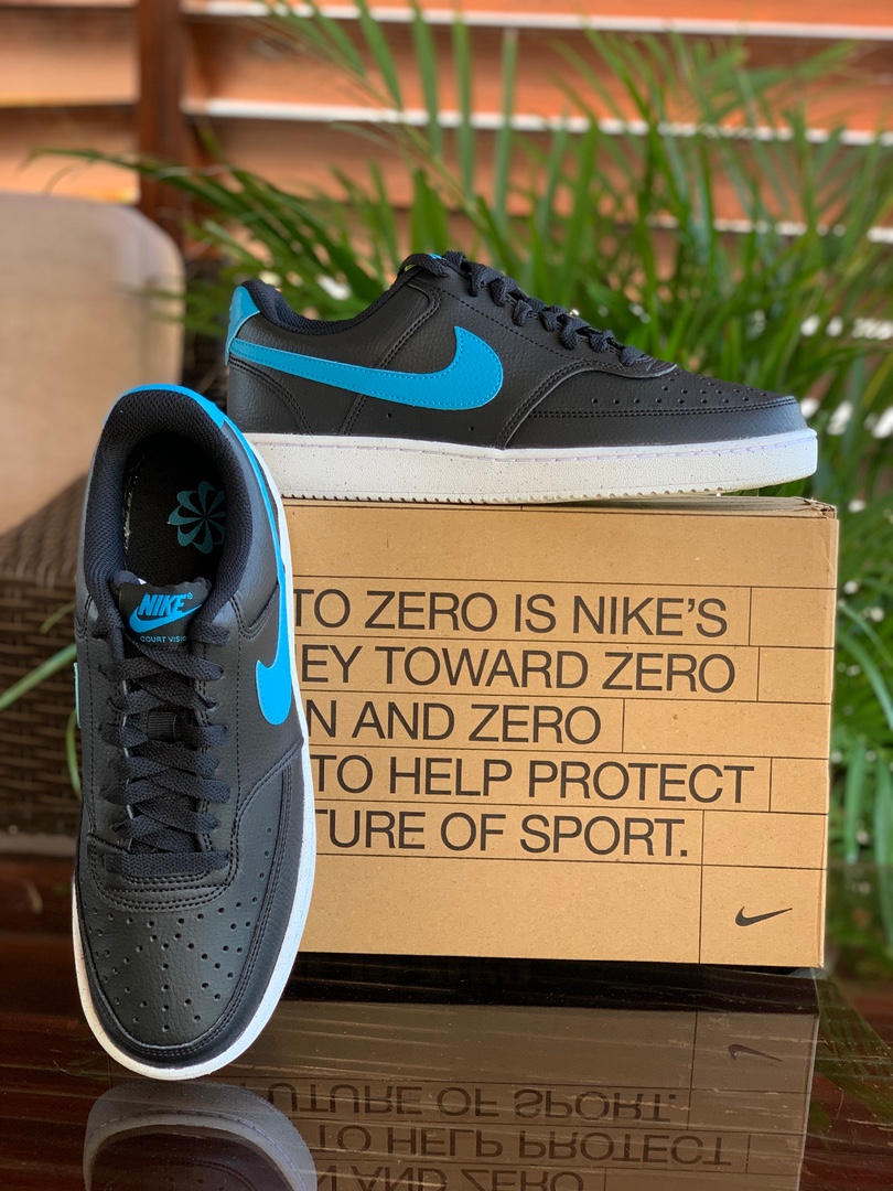 zapatos para hombre - Nike Court Low Black-Blue 1