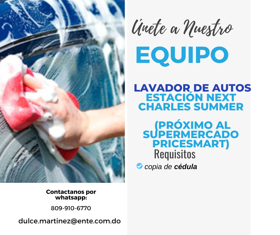 empleos disponibles - LAVADOR DE AUTOS (CAR WASH NEXT CHARLES SUMMER 0