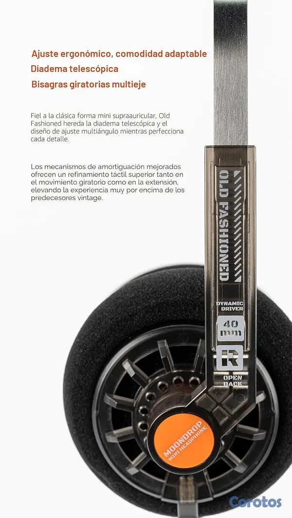 camaras y audio - Moondrop Old Fashioned Auriculares 40mm DD con cab 4