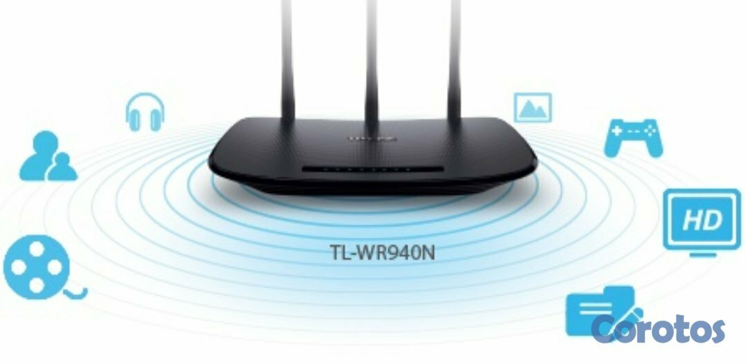 computadoras y laptops - ROUTER WIRELESS TP-LINK TL-WR940N, 2.4GHZ/450MBPS, 1 PUERTO WAN + 4 PUERTOS  WPS 3