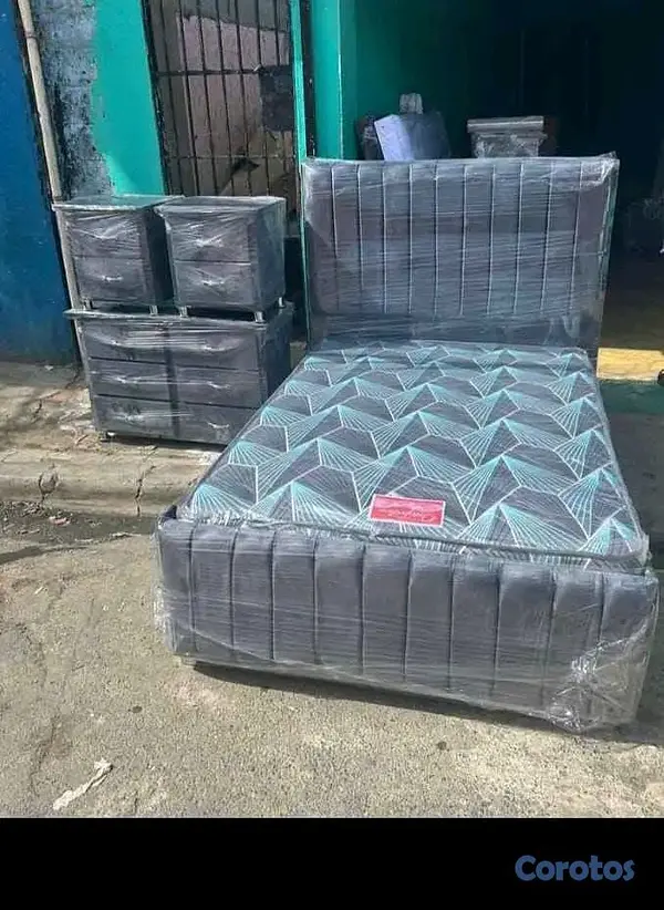 muebles y colchones - Juego de habitación tapizado completo con su colch 14