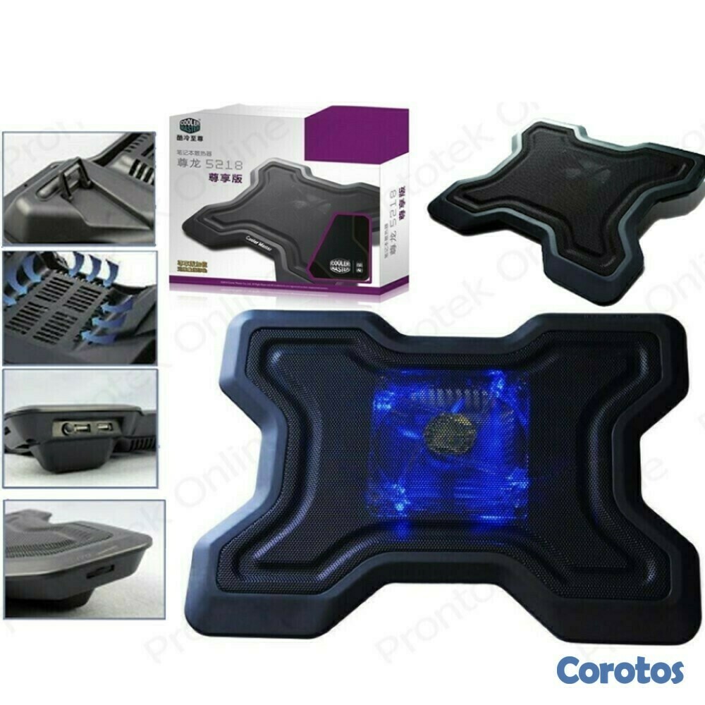 accesorios para electronica - Base soporte enfriador de laptop con luz led  2