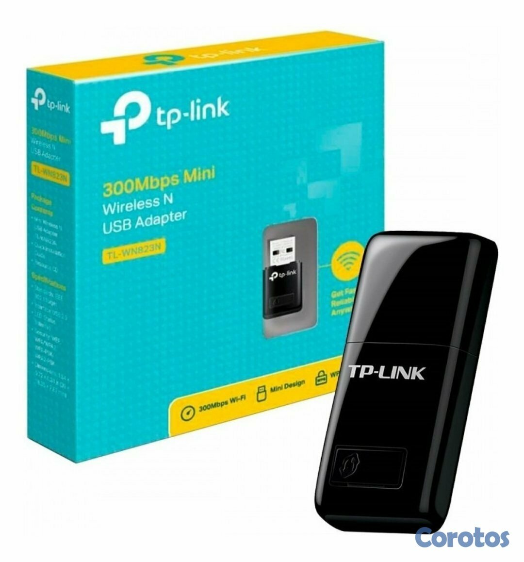 computadoras y laptops - ADAPTADOR DE RED USB WIFI TP-LINK TL-WN823N, 2.4GHZ/300MBPS, 802.11B/G/N, WPS.