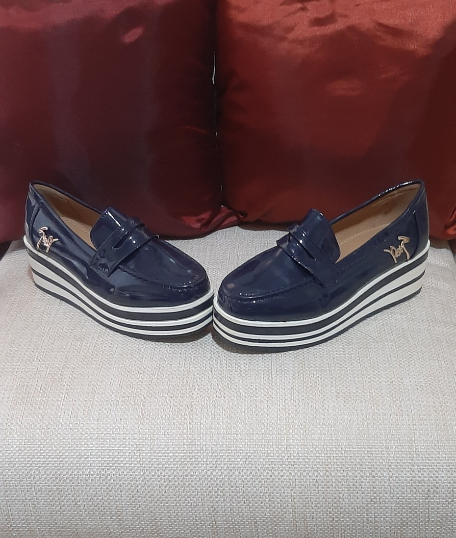 zapatos para mujer - Tenis azules de mujer goma gorda #39 1