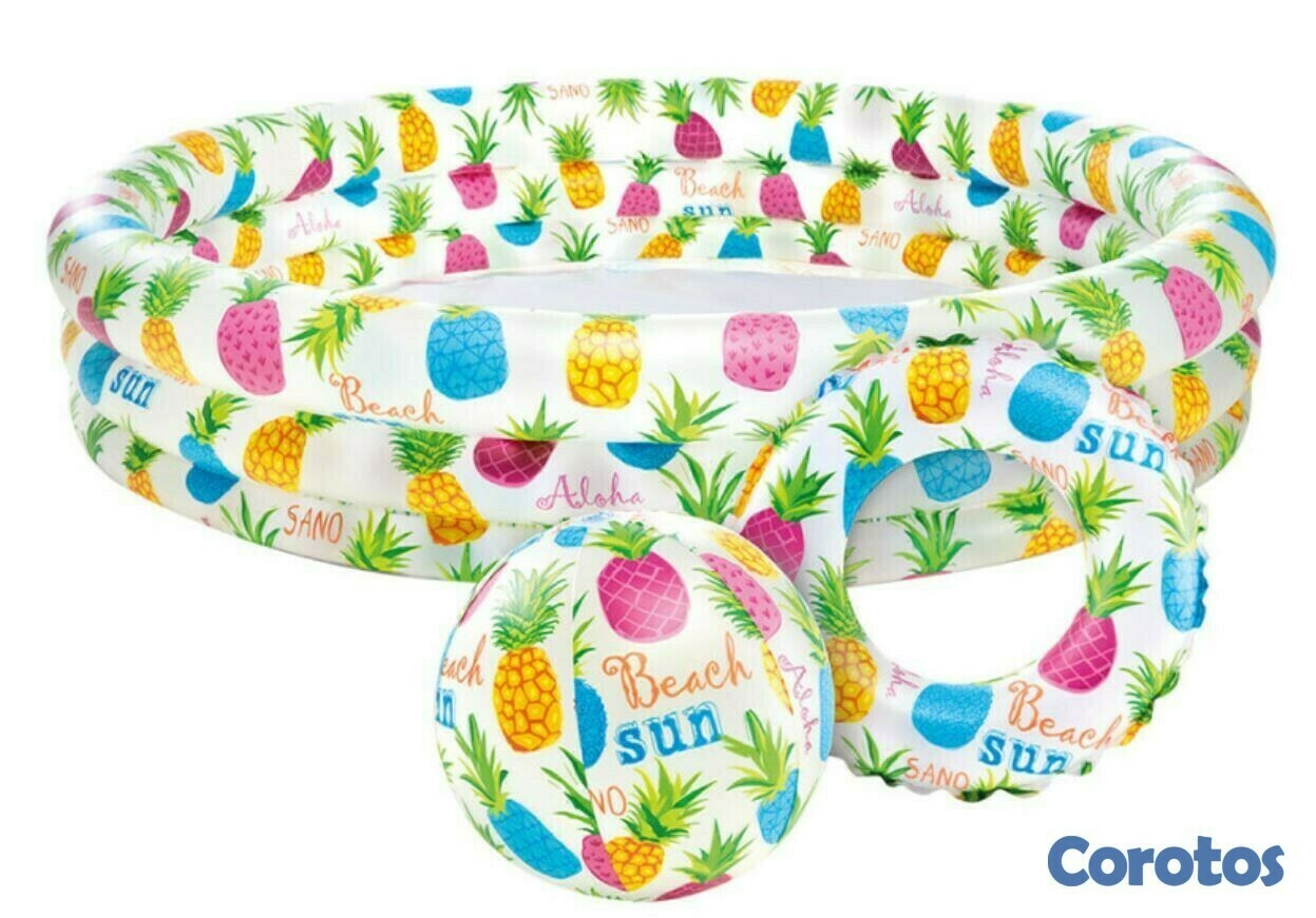juguetes - Set inflable infantil de piscina, flotador y pelota 1