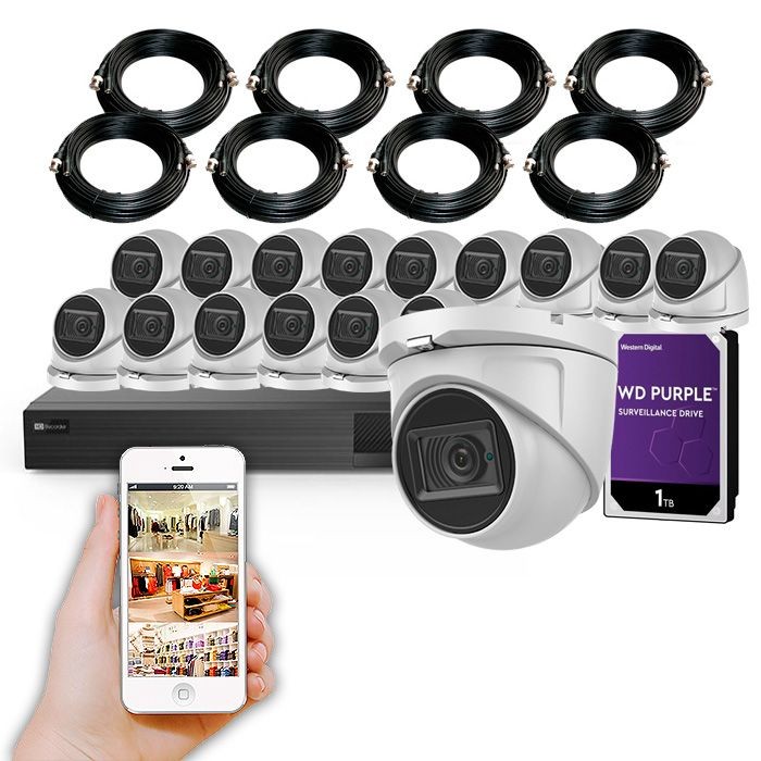 camaras y audio - KIT de 16 Cámaras de seguridad + DVR + Cables + Mouse CCTV
 2