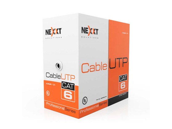 computadoras y laptops - ROLLO DE CABLE UTP NEXXT, CAT6, 1000 PIES, 23 AWG, 100% COBRE, CHAQUETA TIPO CM, 0