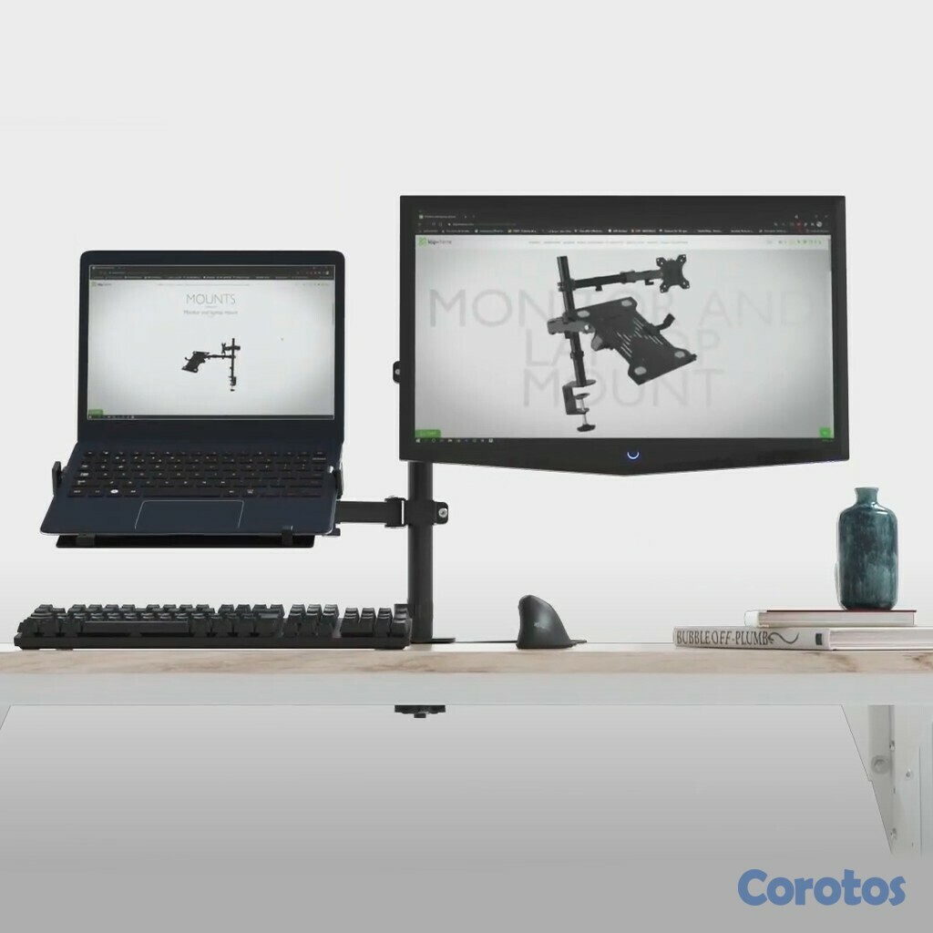 computadoras y laptops - SOPORTE PARA MONITOR Y LAPTOP KLIPX, (15.6" LAPTOPS) - (13 TO 32" MONITOR)  1