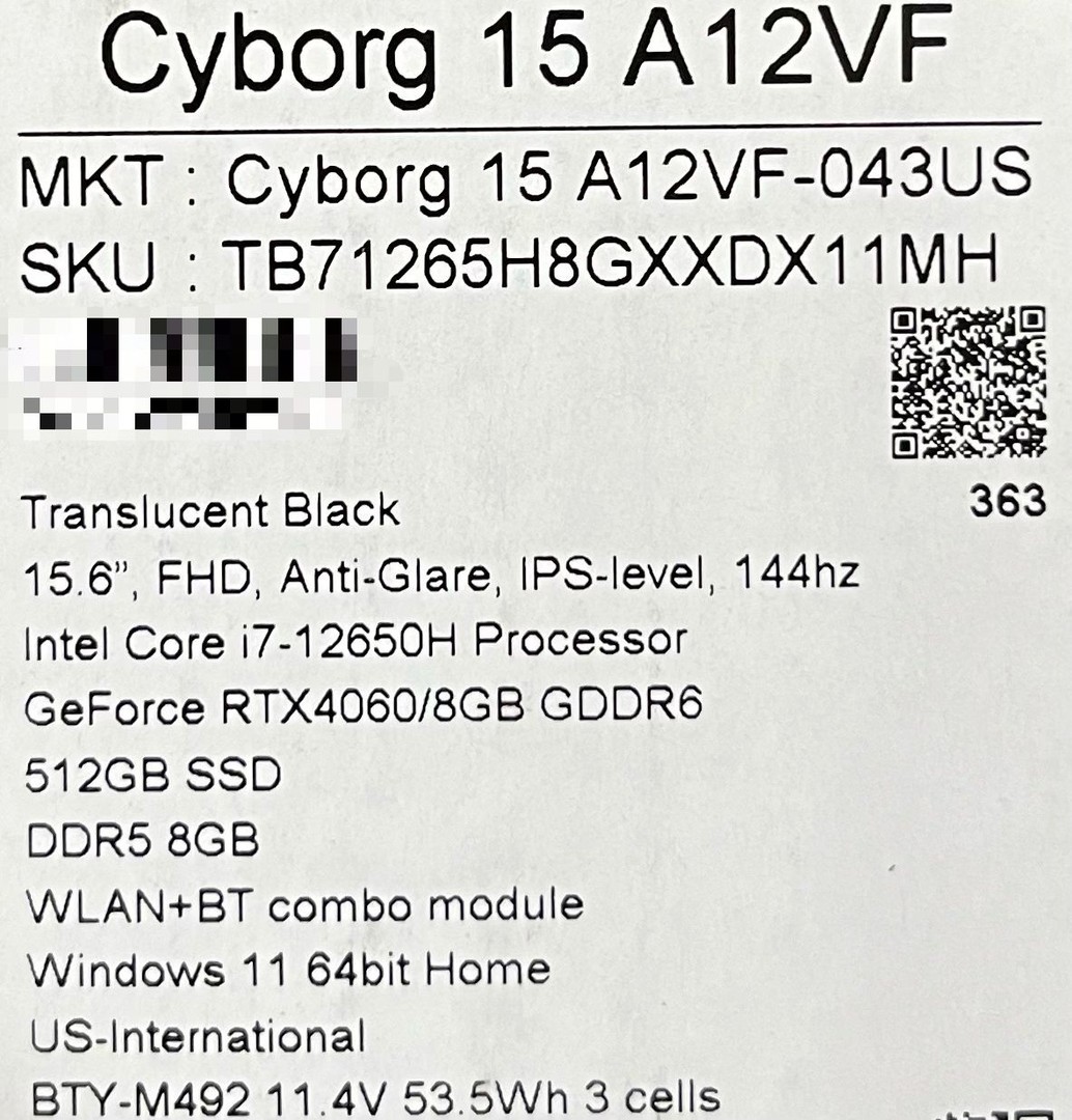 computadoras y laptops - MSI CYBORG 15 A12VF 12ava GENERACION  4