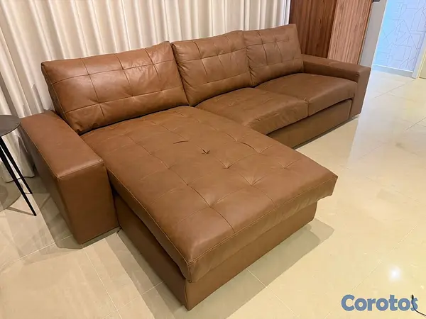muebles y colchones - Mueble tapizado leather de 3 plazas 3