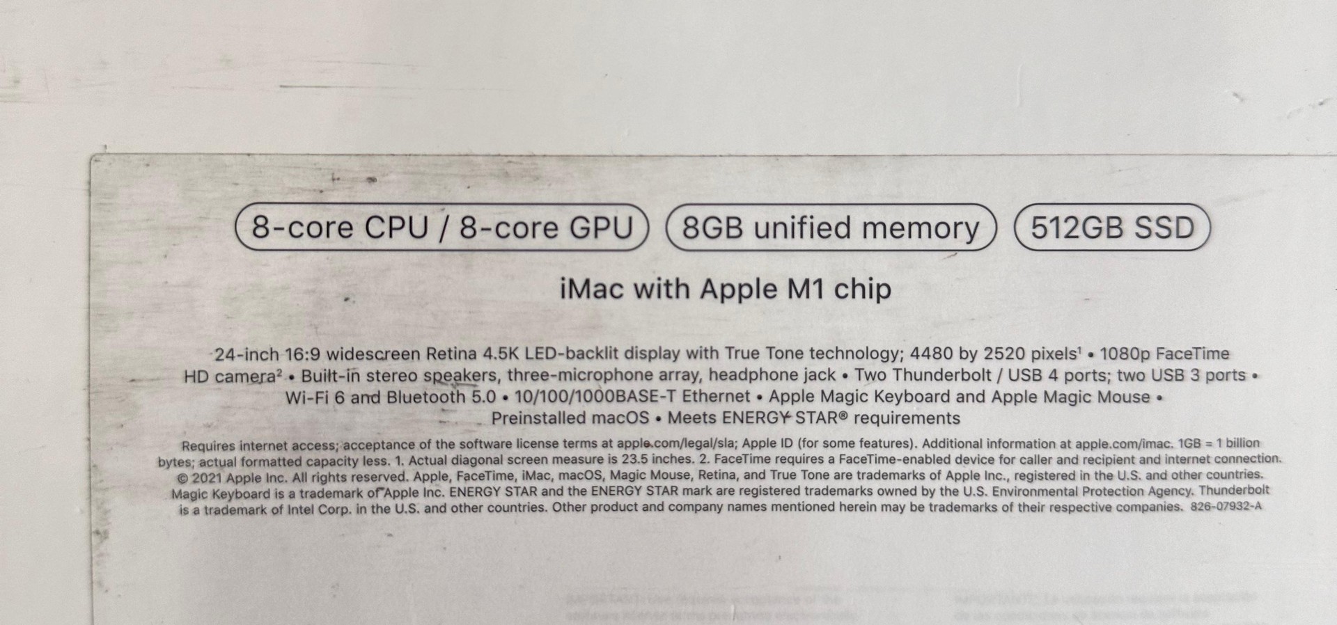 computadoras y laptops - IMAC CHIP M124" 8GB RAM 512GB SSD 8CORE CPU 8CORE GPU SELLADA  2