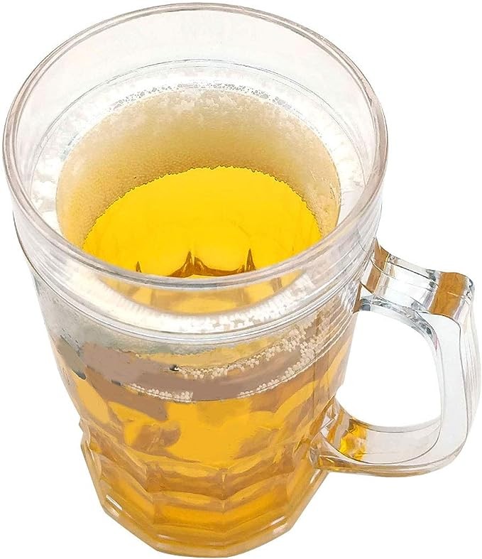 cocina - Jarra de cerveza falsa de 15.2 fl oz, creativa mezcla doble capa con mensaje 2