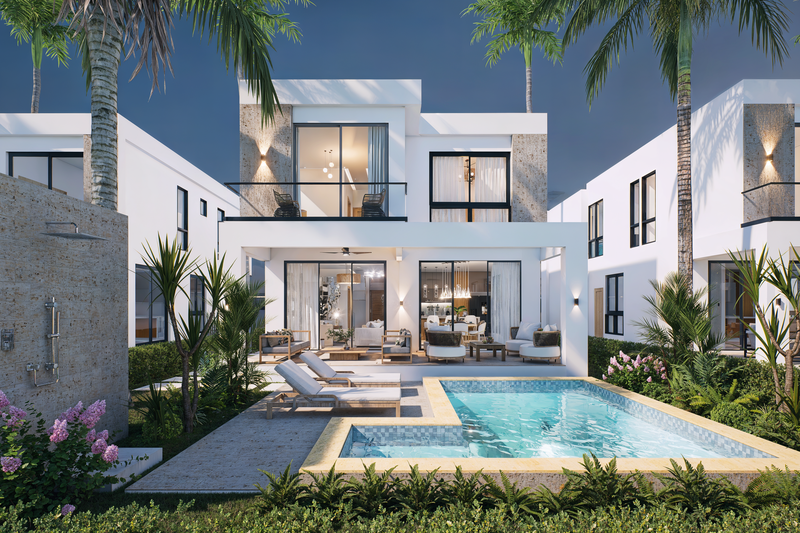 casas vacacionales y villas - Villas en Plano en Vista Cana Punta Cana 0