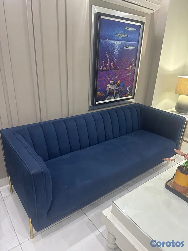 muebles y colchones - Sofa de 3 asientos con othman, Ilumel  3