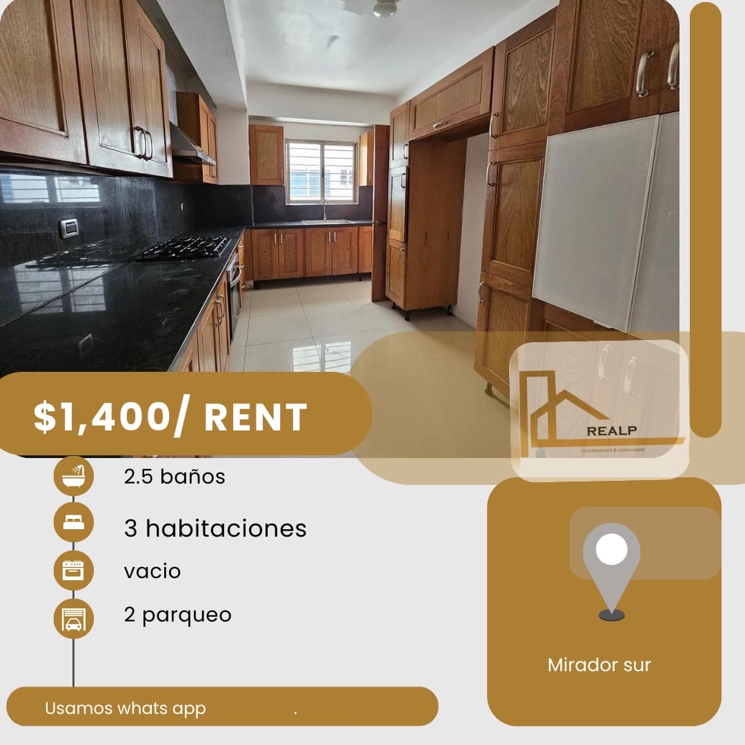 apartamentos - hermoso apartamento en zona céntrica en el mirador sur  0