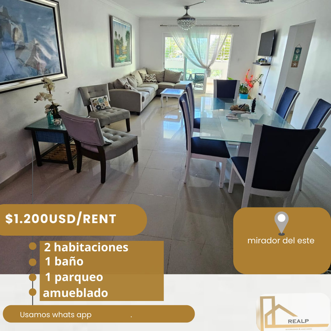 apartamentos - 🛑Rento hermoso apartamento amueblado torre residencial 