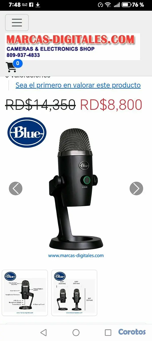 otros electronicos - Micrófono blue 3