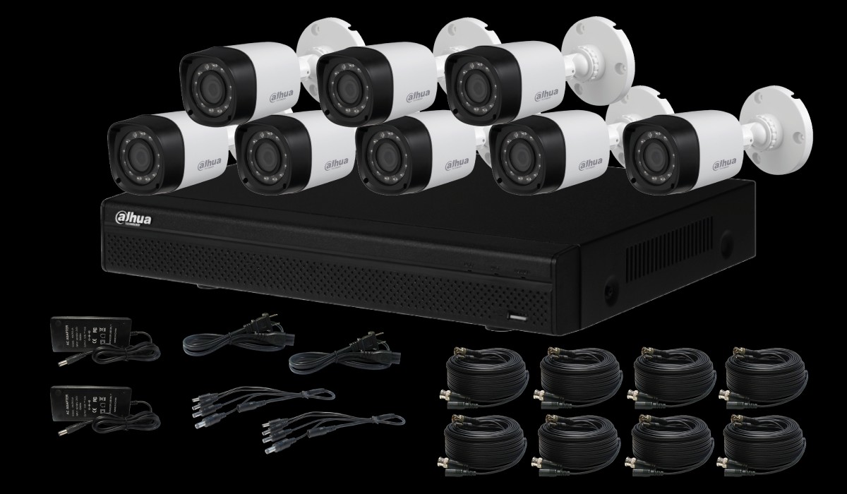 camaras y audio - Kit 8 Camaras de Seguridad 1080p full HD 4k Dvr 8ch Hdmi Exterior Interior CCTV 3