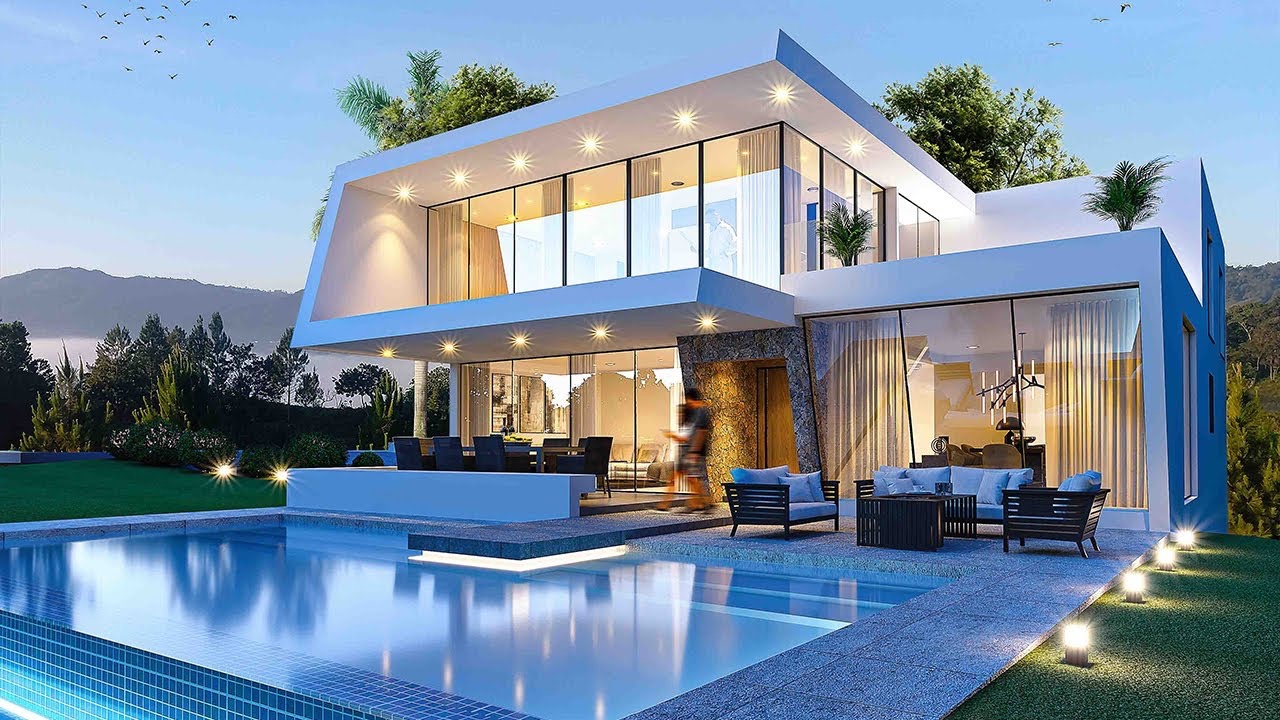 casas - Casa modernas con piscina 