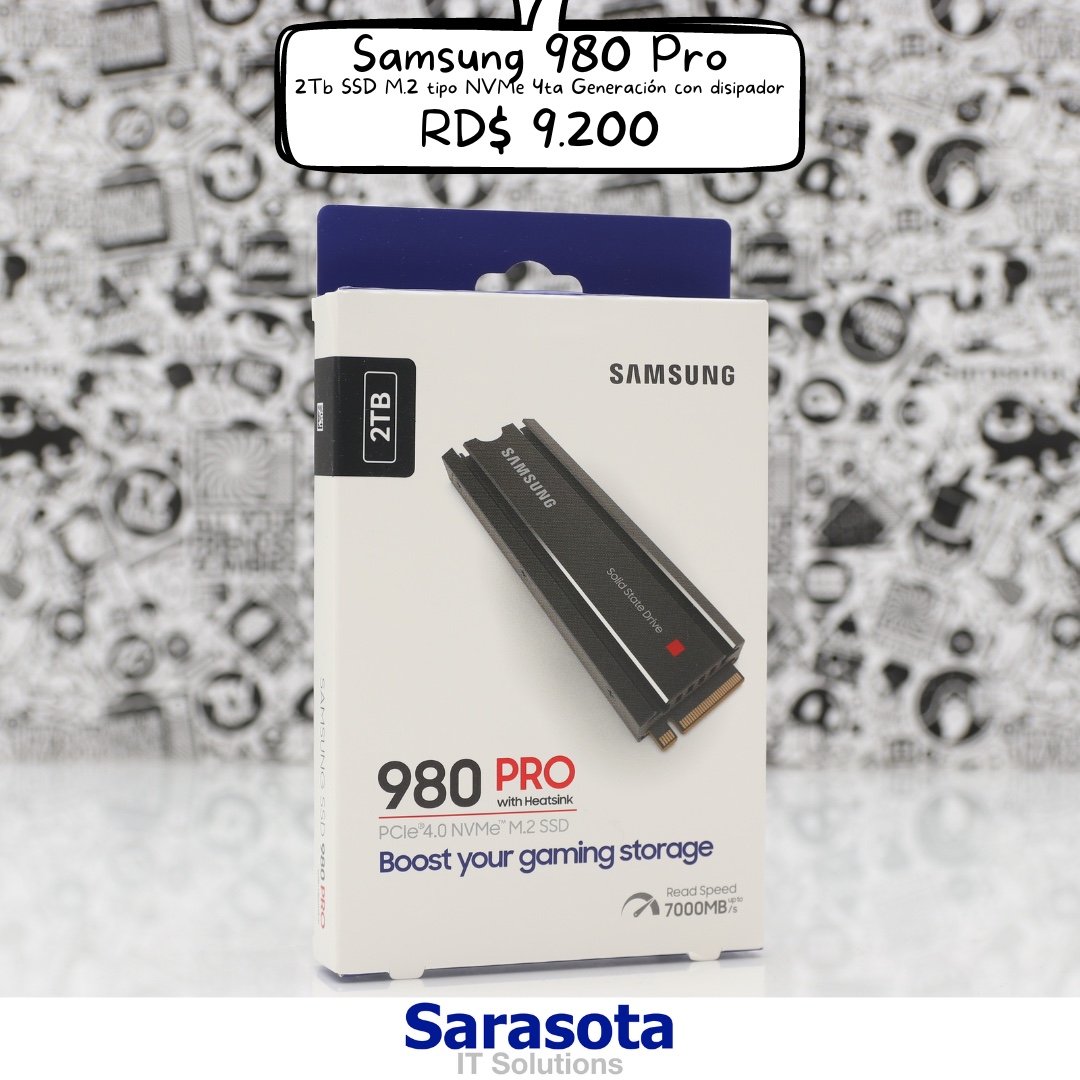 consolas y videojuegos - Samsung 980Pro 2Tb con disipador ideal para PS5 (Somos Sarasota) 980 Pro
