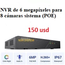 otros electronicos - Nvr de 6 megapíxel con capacidad para 8 cámaras ip