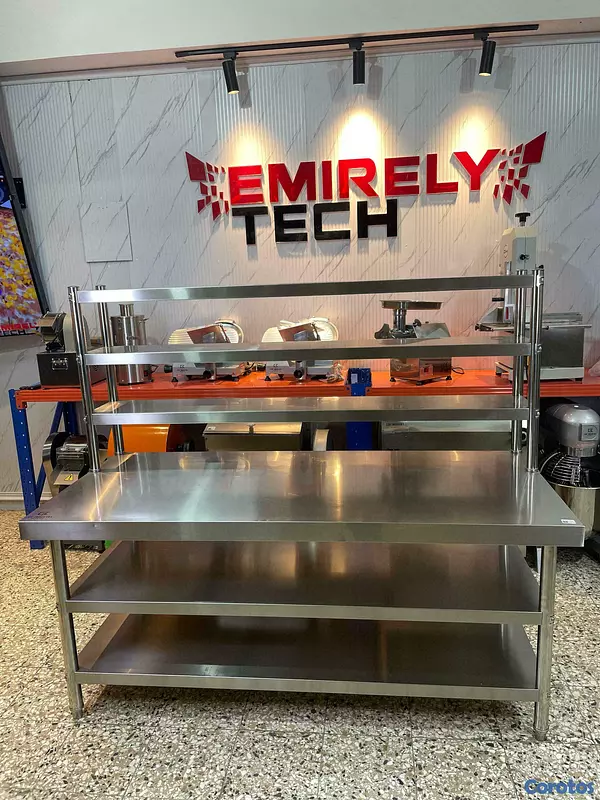 equipos profesionales - Mesa de trabajo de 3 niveles acero inoxidable 7