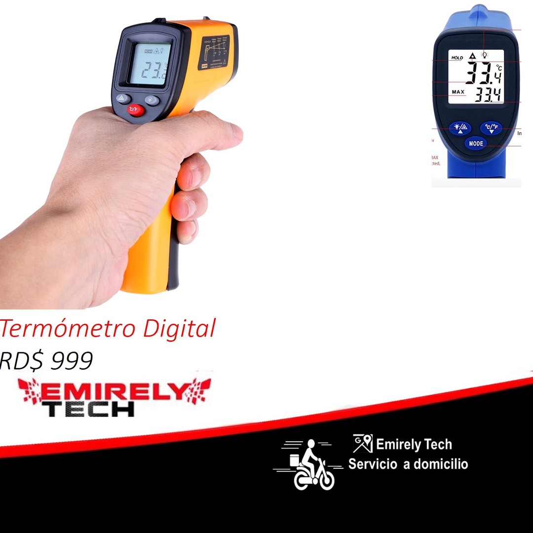Termometro digital laser infrarrojo Pantalla LCD Portatil 0