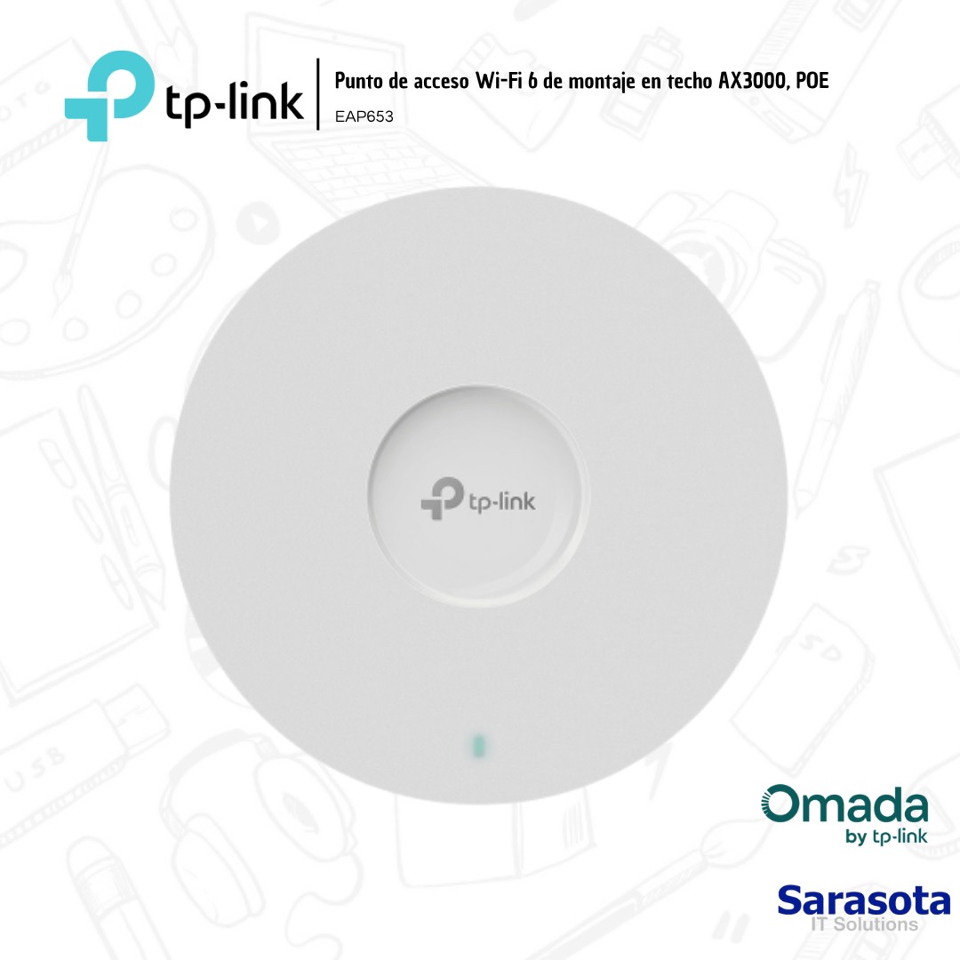 accesorios para electronica - TP-Link Access Point EAP653 Omada WIFI 6 Mesh AX30 2