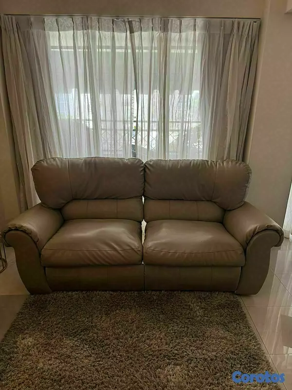 muebles y colchones - Juego de Sofás Reclinables en Piel 2 y 3 Plazas  2