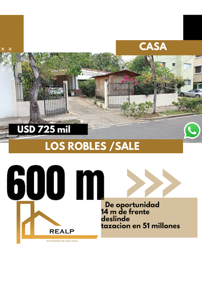 casas - Casa en venta en los Robles 600m