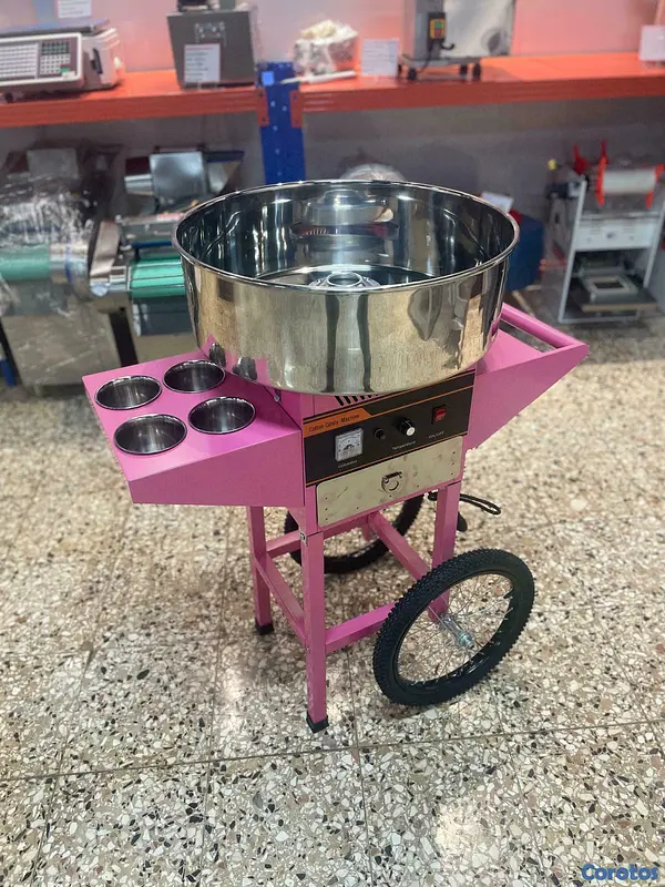equipos profesionales - Maquina electrica de algodon de azucar con carrito 4