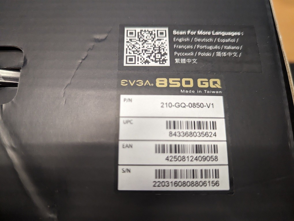 computadoras y laptops - POWER SUPPLY EVGA 850 GQ 80+ GOLD 850W Semi Modular NEW!!!!!!!!!!!!!!!!! 3