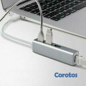 accesorios para electronica - Adaptador USB 2.0 a Ethernet y Hub USB 2