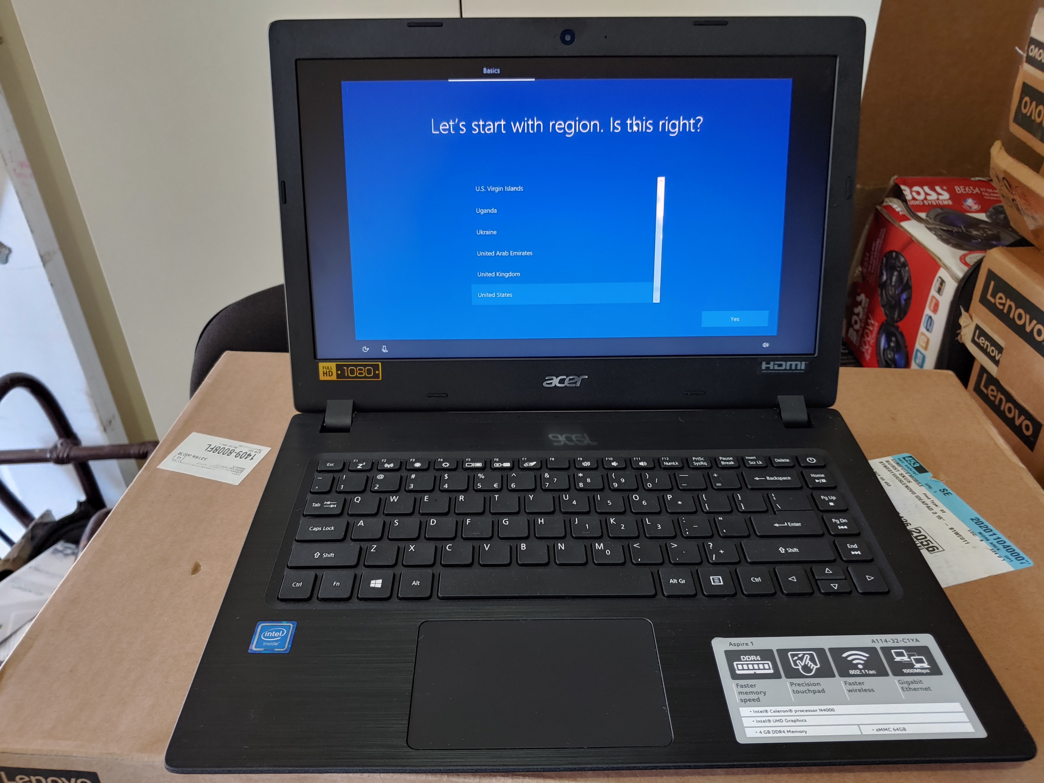 computadoras y laptops - Laptop Acer 14 FHD N4020 4GB Ram 64GB eMMc Windows 10