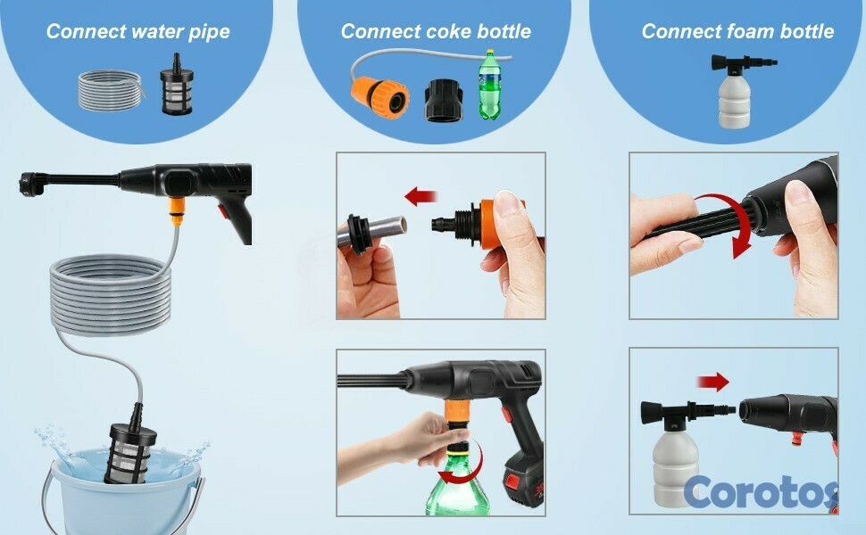 herramientas, jardines y exterior - Maquina de agua a presion portatil hidrolavadora inalambrica, 1 baterias 48v QH- 1