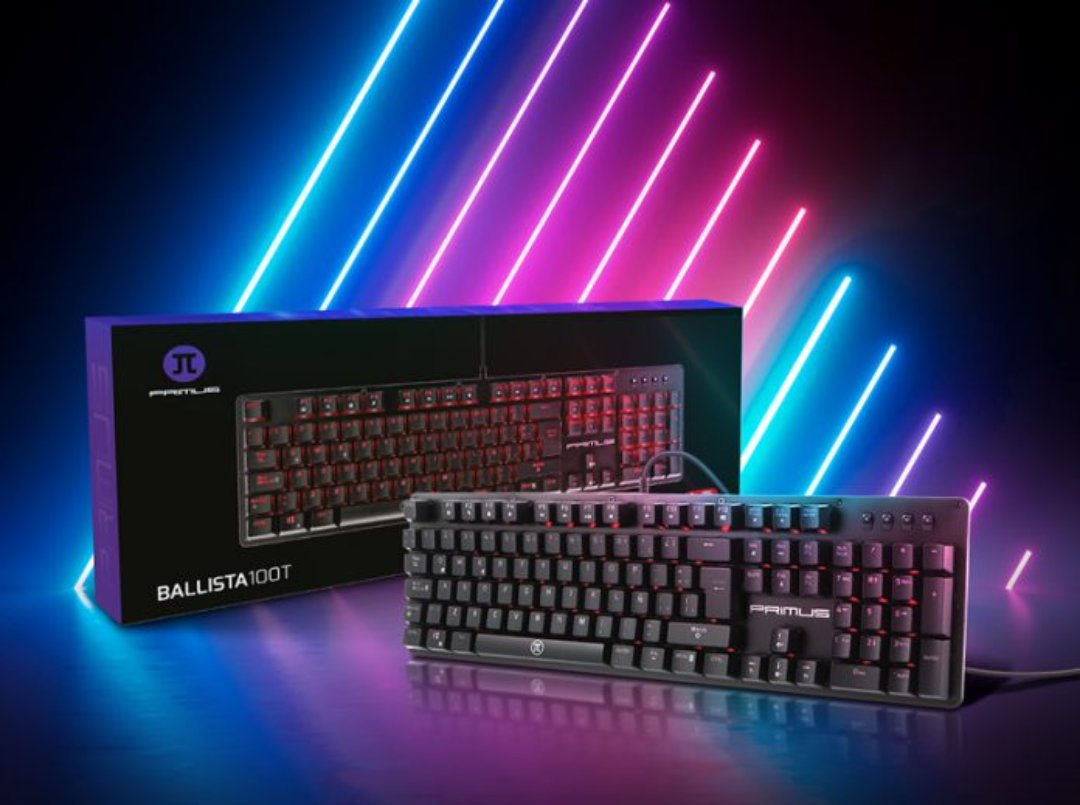 computadoras y laptops - TECLADO PRIMUS GAMING, USB, CON ILUMINACION ROJA (PKS-102S) 0