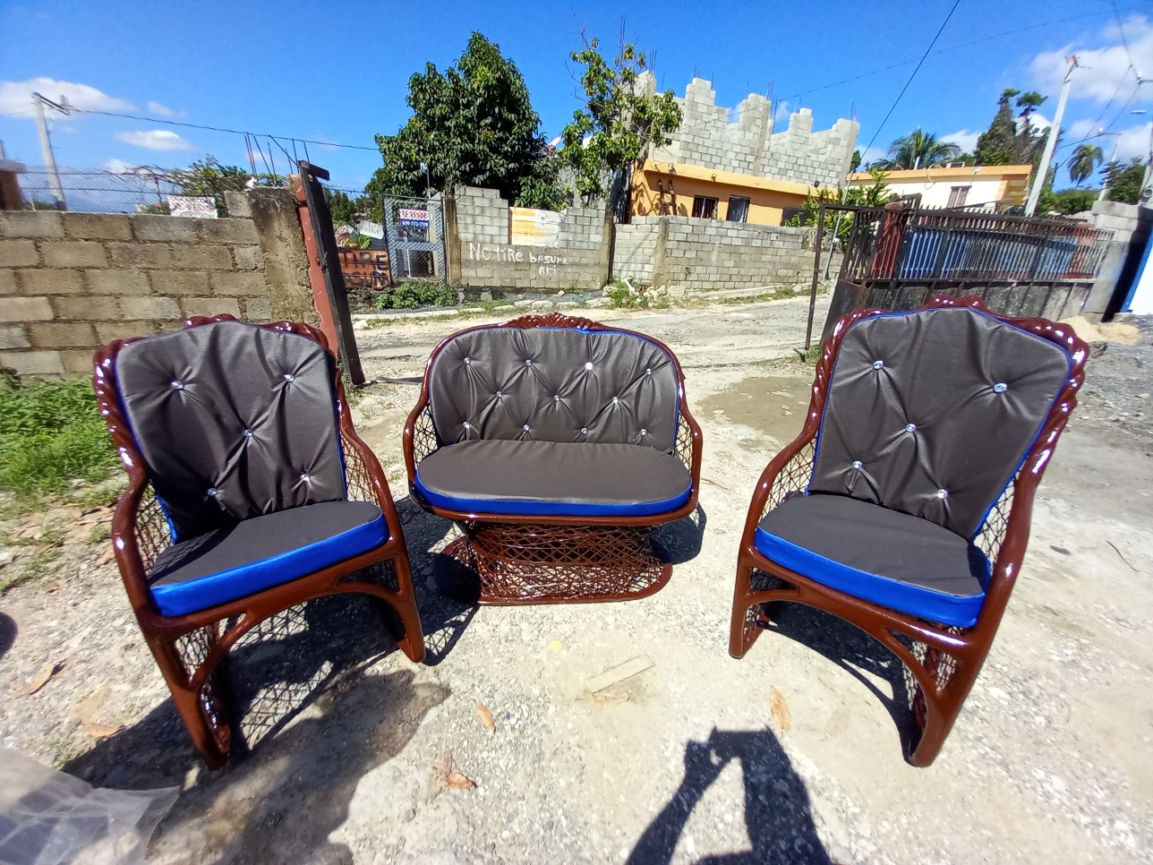 muebles y colchones - Juego de mueble combinado con mesedoras reinas en fibra de vidrio 6