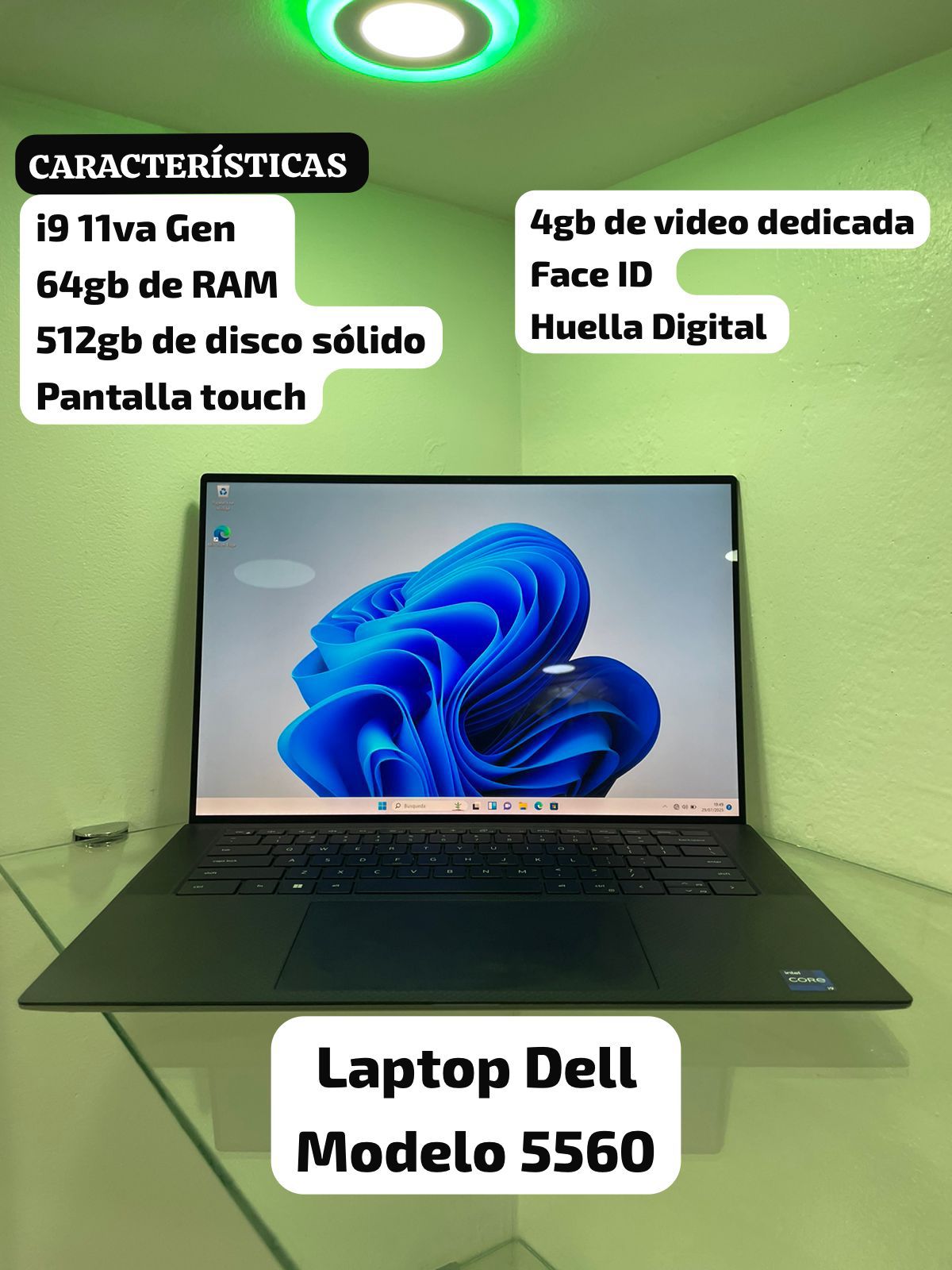 computadoras y laptops - Dell PRESICION 5560 i9 11va 64RAM 512gb SSD 4gb VD 1