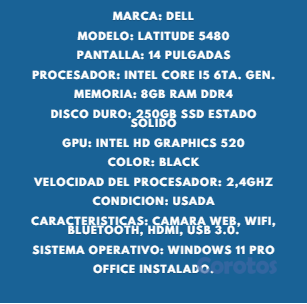 computadoras y laptops - Laptop Dell Latitude 5480 1