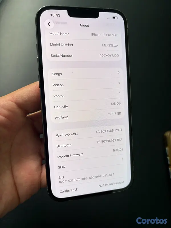 celulares y tabletas - iPhone 13 Pro Max factory 92%🔋  3